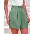 thumbnail image 4 of Cuteduck Women's Summer High Waisted Shorts Elegant Pleated Business Work Shorts with Pockets S-2XL, 4 of 6