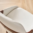 thumbnail image 3 of Fahomiss Swivel Dining Chairs Set of 6, Mid-Century Modern White Leather Kitchen Chairs with Bentwood Legs, 3 of 8