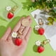 thumbnail image 3 of 4 llaveros de fresa con diseño de margaritas y fresas, accesorios decorativos para mujer., 3 of 5