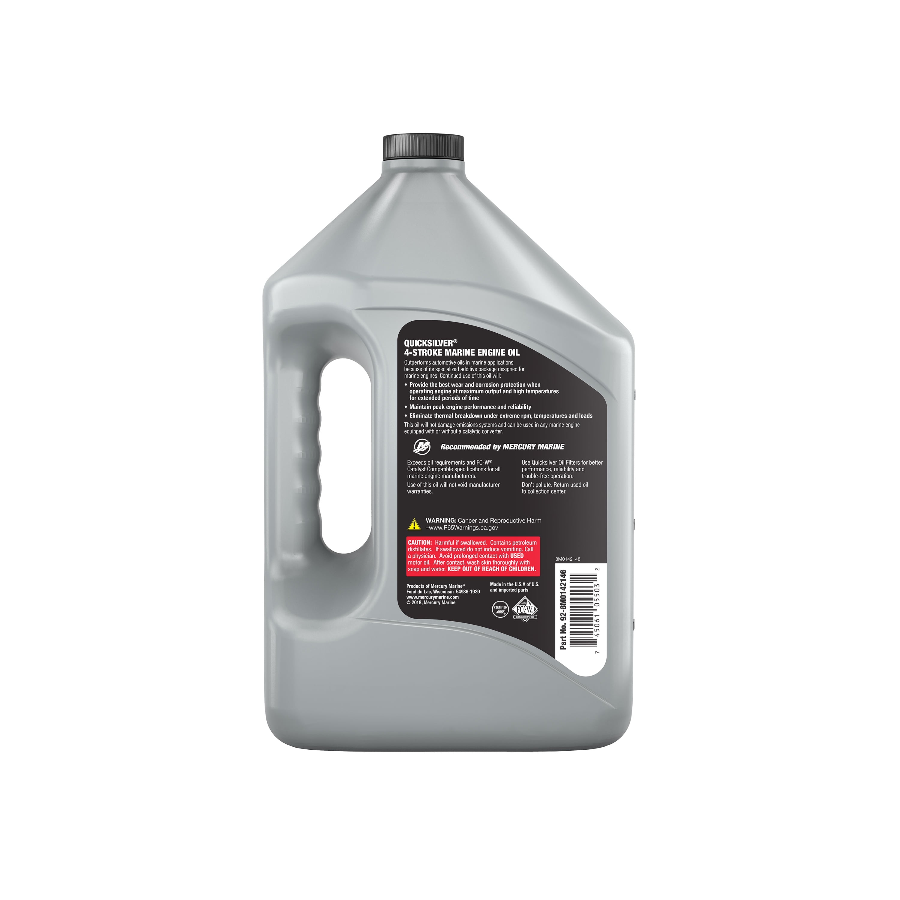 Quicksilver 10W-30 4-Stroke Synthetic Blend Marine Engine Oil, 1 Gallon