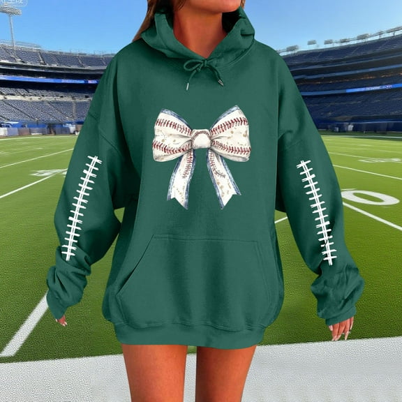 Tops for Women Rugby Hooded Sweatshirt Long Sleeves Pockets Print Long Top,Womens Sweatshirts Army Green