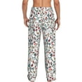 thumbnail image 3 of Uemuo Christmas Elements Pattern Men's Wide Leg Palazzo Lounge Pants with Pockets Light Weight Loose Comfy Casual Pajama Pants-Large, 3 of 9