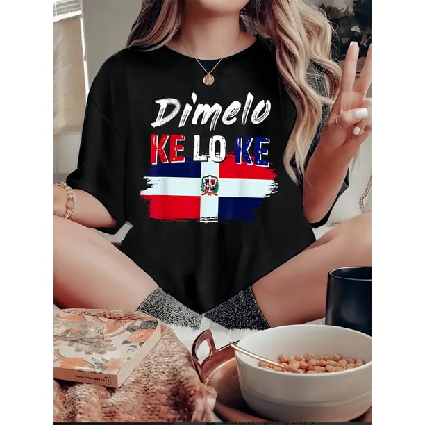 Camiseta con estampado de bandera patriótica para mujer: cuello redondo informal, manga corta, mezcla de algodón elástico, lavable a máquina. Ideal para el Día de la Independencia y atuendos casuales.