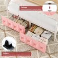 thumbnail image 4 of Homfa Full Size Upholstered Canopy Bed Frame for Bedroom, 2 Storage Drawers Platform Bed, Canopy Bed Curtain Not Included, Pink, 4 of 7