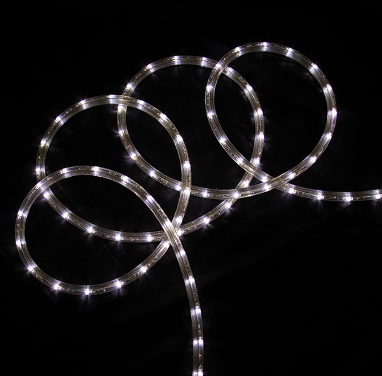 18' Pure White LED Indoor/Outdoor Christmas Rope Lights 2" Bulb
