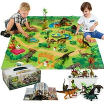 Dinosaur Toys with Play Mat & Trees for Toddlers, Realistic Jurassic Dinosaur Figures to Create a Dino World Includes 9 Kinds of Dinosaurs, Gift for Toddlers Boys & Girls (Age 3 )