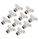 thumbnail image 1 of Accesorios de aire de conexión rápida Unique Bargains 1/4" T tipo unión de línea de aire plástico metal 3/8"BSPT 10 piezas tono blanco plateado, 1 of 1
