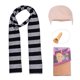 thumbnail image 1 of 4Pcs Despicable Me Gru Cosplay Costume Accessories Adult Halloween Party Fancy Dress Black Gray Striped Scarf Fake Nose Bald Head Wig Cap Set, 1 of 5