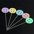 thumbnail image 2 of Summer 50pcs Stick Pins for Sewing ,Straight Pin for Fabric,Straight Pins with Big Heads,1.8inch Button Head Quilting Flat Pins for Sewing,Multicolor Stick Pins for Dressmaker and Sewing, 2 of 8