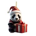 thumbnail image 2 of Christmas Cartoon Panda Ornament Xmas Tree Hanging Pendant Acrylic Decorations for Holiday Tree Car Decor, 2 of 8