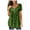 Green, variant on IROINNID Women's Pleated Short Sleeve Printed Round Neck Button Tunic Tops