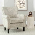 thumbnail image 3 of SAFAVIEH Randy Transitional Upholstered Slipper Chair w/ Casters, Blue/White, 3 of 6