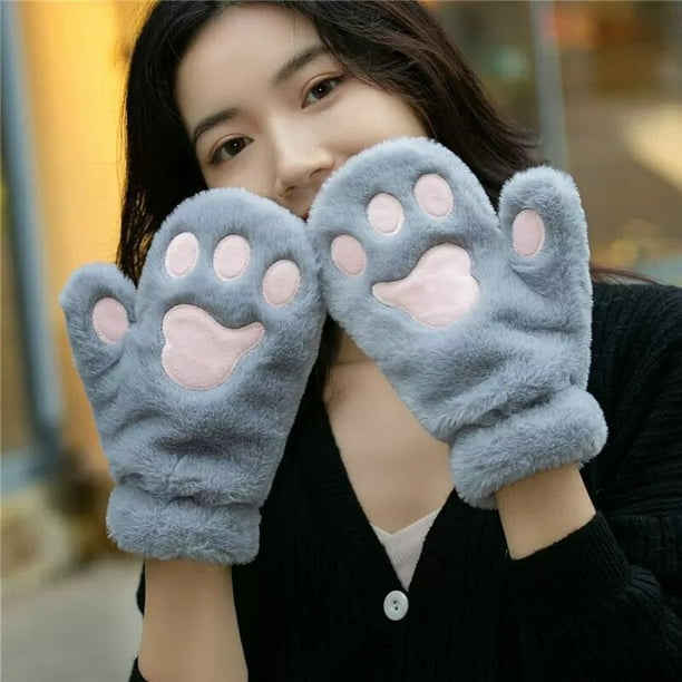 Femmes Kawaii chat patte gants mode fille chat griffe en peluche