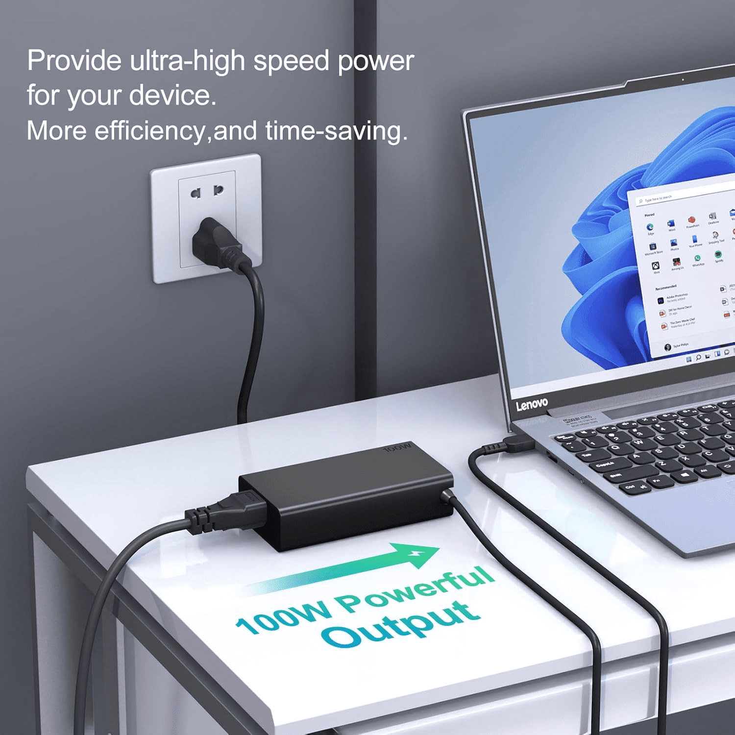 100W USB C Charger for Lenovo Yoga 9 9i 7 7i ThinkBook 15 16 Slim 7 Pro Ideapad 5Pro16 ThinkBook IdeaPad Type C Laptop Power Supply