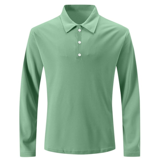 pstuiky camisetas de manga larga para hombre, Camisa blusa de manga larga con cuello alto y botones estilo casual a la moda para hombre Tops de talla grande para hombre l