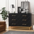 thumbnail image 2 of Bingirl Commode Moderne Noire à 6 Tiroirs, Meuble Télé, Coffre de Rangement pour Chambre, Salon et Entrée, 2 of 7