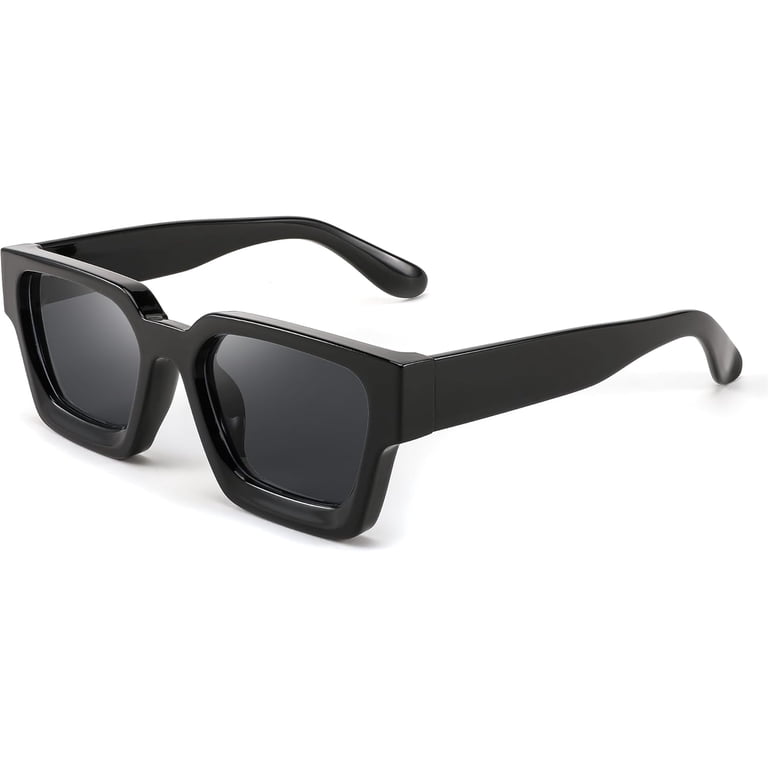 FEISEDY Retro 90s Square Sunglasses for Women Men Trendy  display picture 3