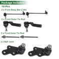 thumbnail image 4 of 8pcs Front Suspension Kit Inner Outer Tie Rod End Front Sway Bar Link Ball Lower Joint for Ford Escape, 4 of 6