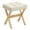Summer Sand and Natural Beige, variant on SONGMICS Makeup Stool, Padded Vanity Stool, Foot Rest, Solid Wood X Legs, for Bedroom, Closet, Entryway, Summer Sand and Natural Beige