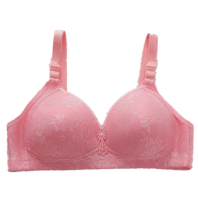 D.S. Women's Wirefree Padded Combed Cotton Full Coverage Bra with  Adjustable Straps (40a, Pink)