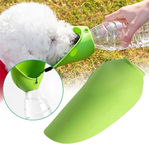 Portable Dog Water Bottle for Walking Travel | Leakproof Pet Water Dispenser with Foldable Water Bowl, Outdoor Drinking Feeder for Puppy Small Medium Large Dogs, Dog Walking Accessories, Blue