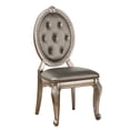 thumbnail image 2 of Set of 2 Grey Faux Leather Side Chairs for Dining / Infuse Vintage Allure into Decor, 2 of 2