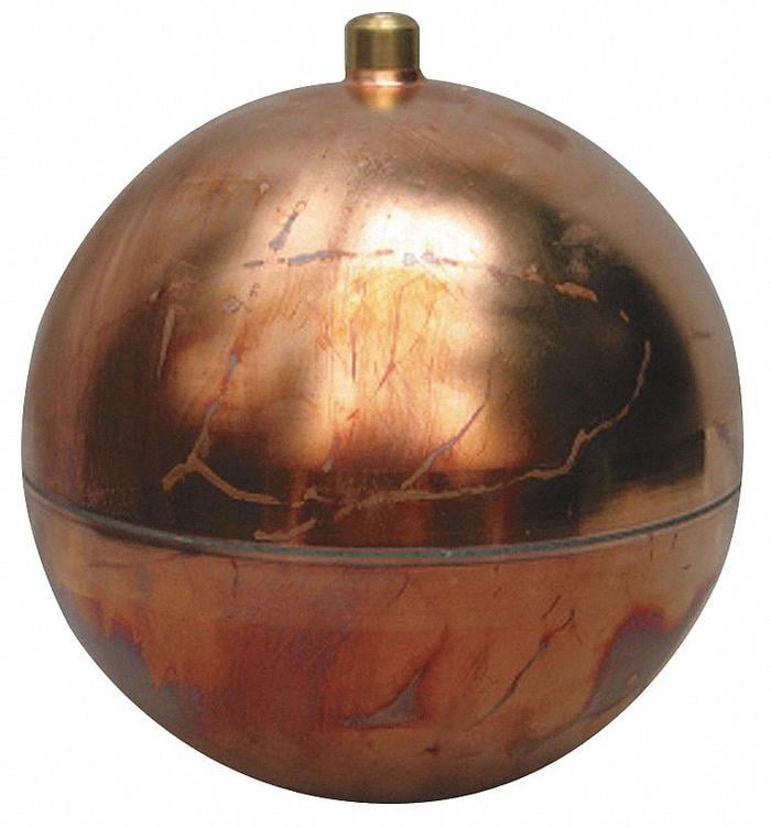 Naugatuck Round Float Ball, 68.0 oz, 12 in dia., Copper 