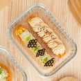 thumbnail image 6 of CuiLiyq Wooden Lid Vertical Glass Lunch Box, Bento Picnic Box Microwave Heating Lunch Box, Rectangular Food Container, 7.8" x 5.8" x 2.4", 6 of 6