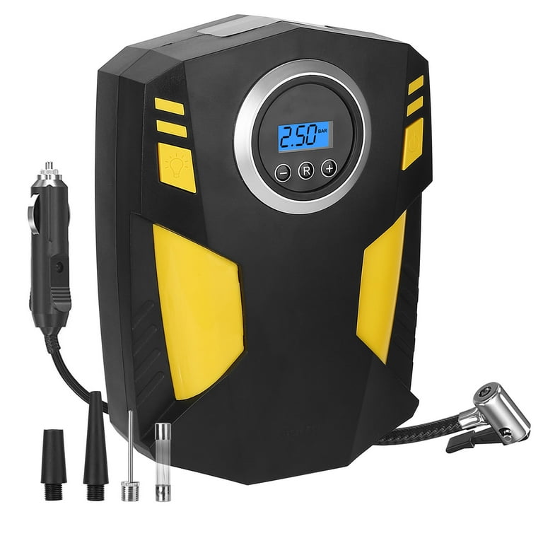 Moclever Portable Car Tire Inflator DC 12V Electric Digital Car Air Pump Compressor LED Light 150PSI Black Walmart