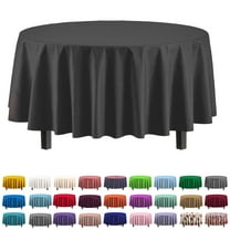 Exquisite Premium 84" x 84" Contemporary Waterproof Black Solid Print Plastic Tablecloth