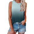 thumbnail image 1 of Ladies Solid Color Vest Sleeveless Summer T Shirt Round Neck Top, 1 of 4