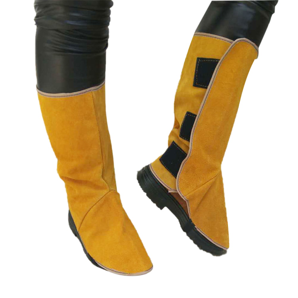1 Pair Leather Welding Spats Welding Protective Feet Cover for Welder 11'' 