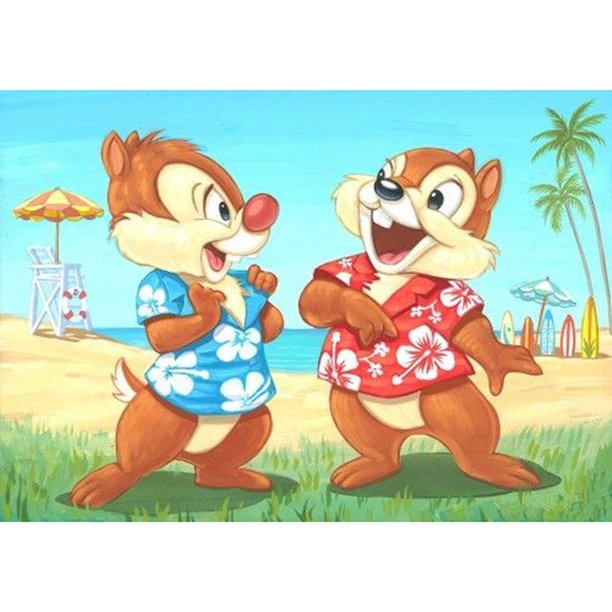 Taladro de pintura de diamante (DB1452) 5D DIY Kit completo de punto de cruz de Chip y Dale (hg623) 45x60cm FLhrweasw Nuevo