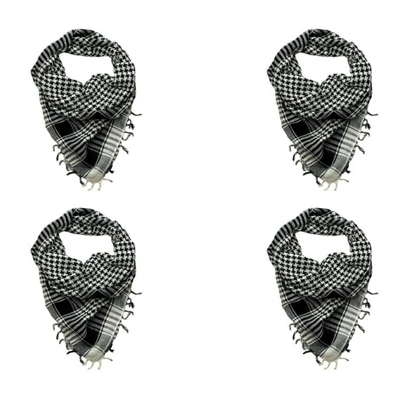 4X Unisex Scarf Polyester Arab Desert Shemagh,Black