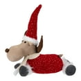 thumbnail image 4 of Northlight Laying Plush Moose Christmas Figure - 12" - Red and White, 4 of 6