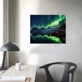 thumbnail image 3 of ONETECH Northern Lights Wall Art Green Aurora Borealis Canvas Picture Art Nature Mountain Scenery Prints Decor Nordic Alaska Landscape Painting Artwork for Living Room Bathroom Decoration, 3 of 4
