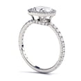 thumbnail image 2 of 6.50MM VS Moissanite Engagement Ring With Diamonds (1.21 ct Moissanite Weight, 1.8 ctw dew) Cushion Shape 14K Gold, 2 of 5