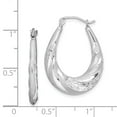 thumbnail image 2 of Sterling Silver Rhodium-plated D/C Scalloped Hoop Earrings, 2 of 2