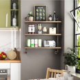 thumbnail image 2 of Industrial Pipe Shelf Rustic Wood Floating Shelves Wall Display Bookshelf Storage Rack Sundries Holder for Kitchen Office Bathroom Organization and Home Decor (), 2 of 7