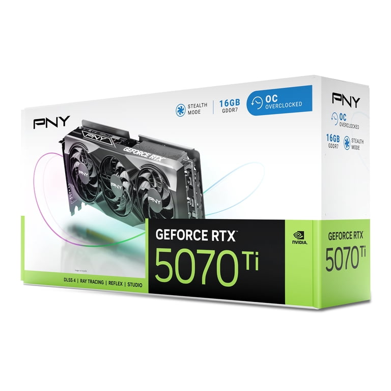 PNY NVIDIA GeForce RTX™ 5070 Ti OC Triple Fan, Graphics Card 16GB