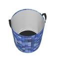 thumbnail image 3 of Round Laundry Basket, Aesthetics of Diamond Color Arrangement Foldable With Handle Waterproof Medium Size, 3 of 8