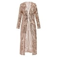 thumbnail image 4 of FYMNSI Women’s Sequin Jacket Mesh Duster Cardigan Glitter Sparkle Long Sleeve Open Front Coat Dresses for Evening Prom, 4 of 7