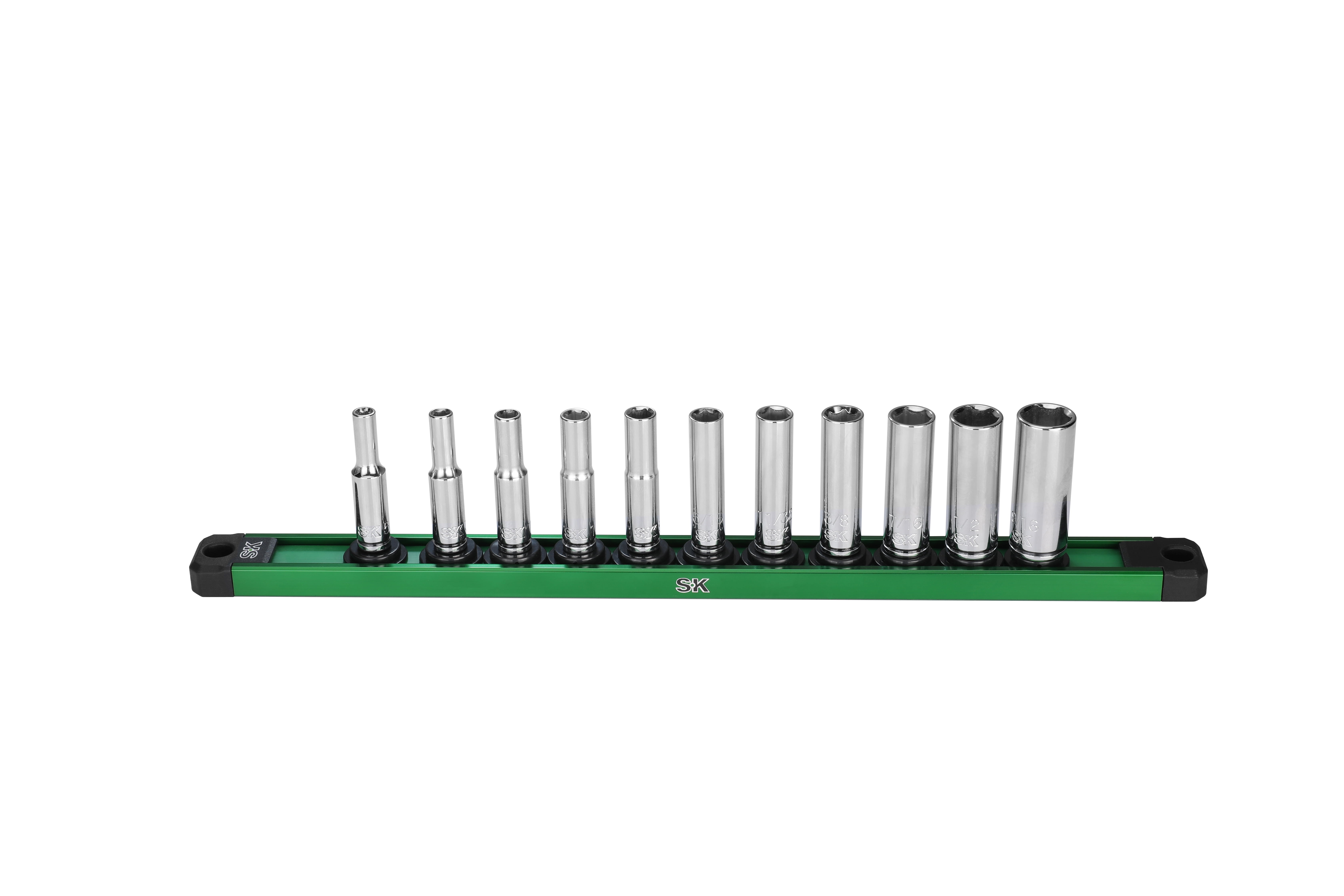 SK Hand Tools SK01344 11 Piece SAE 1/4" Drive Set Deep Socket Set
