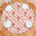 thumbnail image 2 of Strawberry Princess Pattern Round Fitted Tablecloth with Elastic Edge,Dining Table Cover Waterproof,Outdoor Round Tablecloth for Camping,Dining,Indoor and Outdoor, 2 of 7