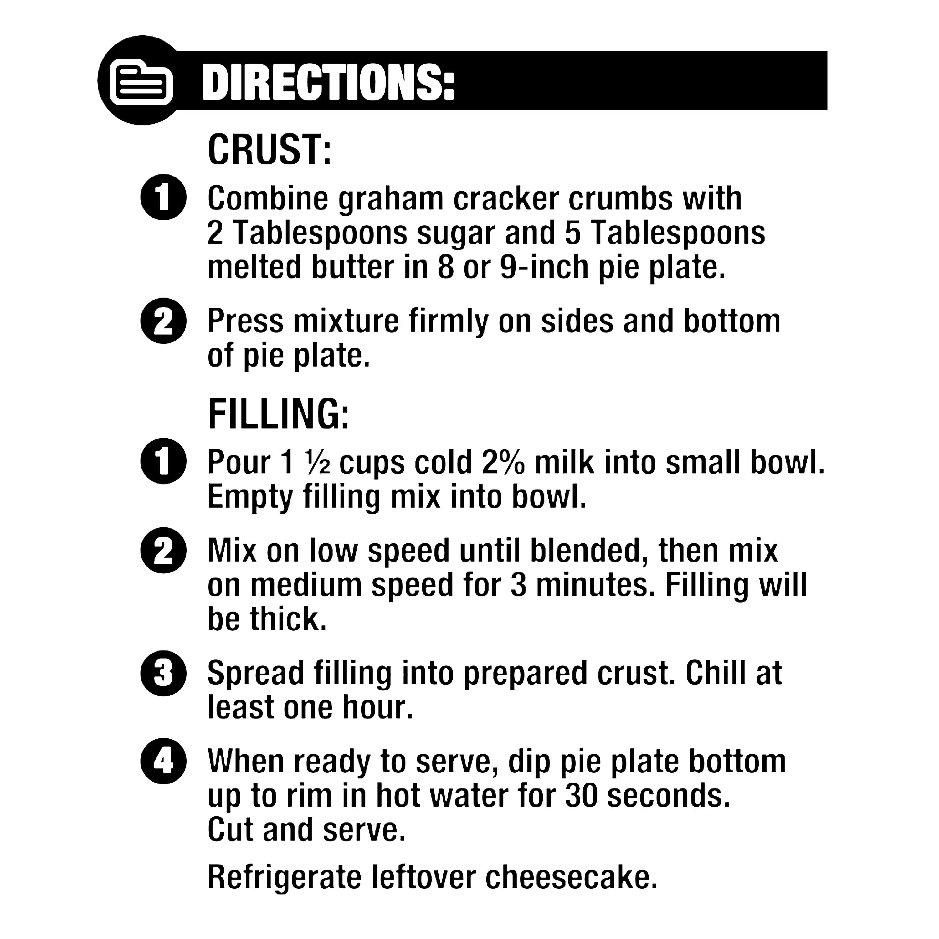 Great Value No Bake Dessert Mix, Original Cheesecake, 11.1 oz
