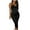 Black, variant on IROINNID Women's Sleeveless Solid Color Sheath Dress Fashion Hanging Neck Open Back Slim Band Hip Wrap Dress Square Neck Knee-Length Dress
