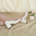 thumbnail image 4 of JENN ARDOR Women's Chunky Block Low Heel Dress Shoes Closed Toe Mary Jane Work Pumps Shoes, 4 of 5