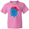 thumbnail image 3 of Inktastic Pirate Octopus, Blue Octopus With Red Pirate Hat Youth T-Shirt, 3 of 5