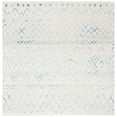 thumbnail image 3 of Safavieh Madison Hannah Chevron Geometric Area Rug, Ivory/Aqua, 6'7" x 6'7" Square, 3 of 15