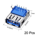 thumbnail image 2 of Conector USB PCB tipo A 3.0 hembra 9 pines pie doblado a 90 grados 20 pcs, 2 of 4